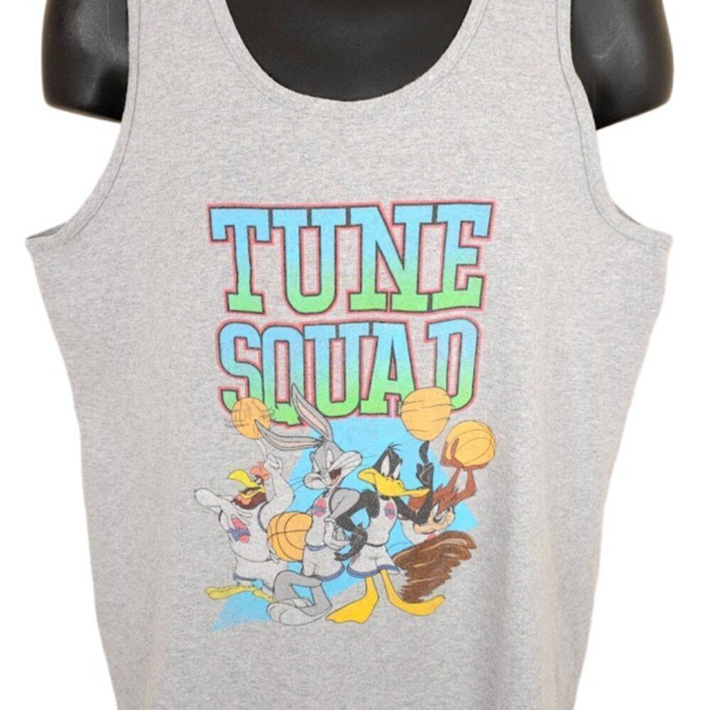 Tune Squad Tank Top Mens Size Large Gray Space Jam Bugs Bunny Daffy Duck Taz